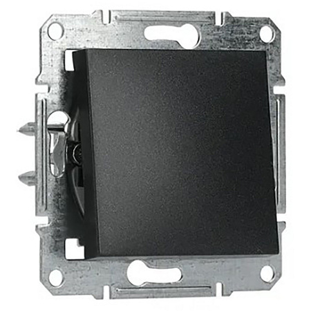 Włącznik Światła Pojedynczy Jednobiegunowy bez Ramki Podtynkowy Asfora IP20 Antracyt