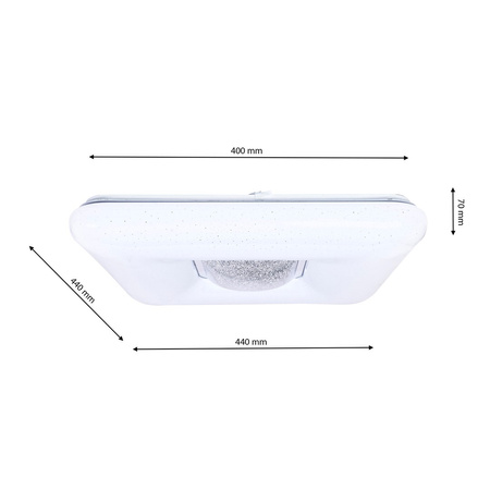 Plafon natynkowy YAX 24W LED + PILOT Kwadratowy Regulacja Barwy ML4402 Milagro Tworzywo Sztuczne + Metal