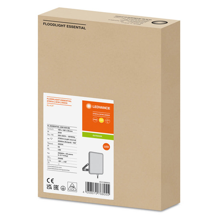 Naświetlacz LED 30W 3000K 2550lm IP65 Czarny LEDVANCE ESSENTIAL