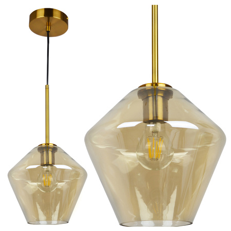 Lampa Sufitowa Wisząca Zwis Dekoracyjna E27 Złota Grea-s Sanico Goldlux