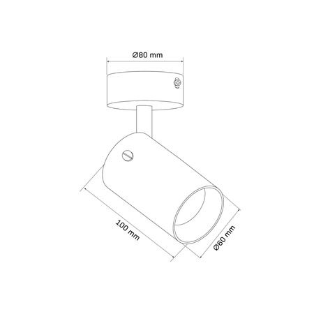 Oprawa Ścienno-Sufitowa Reflektor Punktowy GU10 Czarna SMOKY Sanico Goldlux