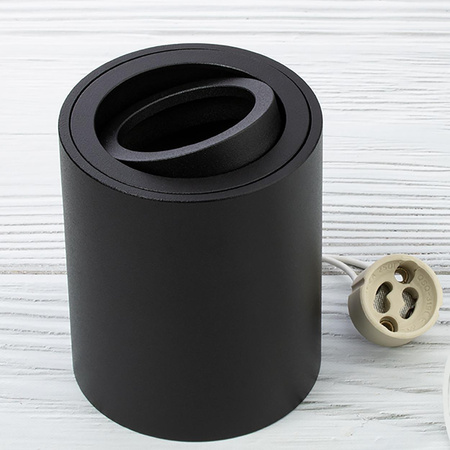 Oprawa Natynkowa HALOGENOWA Spot Tuba Ruchoma GU10 Okrągła Czarna 84mm AMAT-M LUMILED
