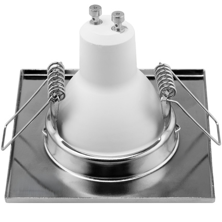 6x Oprawa Halogenowa Podtynkowa Stała Kwadrat PAVO Chrom Blacha MR16 GU10 LUMILED