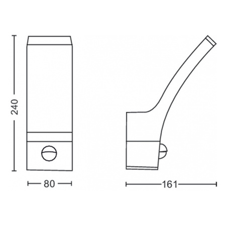 Kinkiet Ogrodowy Lampa Elewacyjna Zewnętrzna LED 12W 1200lm 4000K IP44 z Czujnikiem Ruchu i Zmierzchu Antracyt Splay Philips