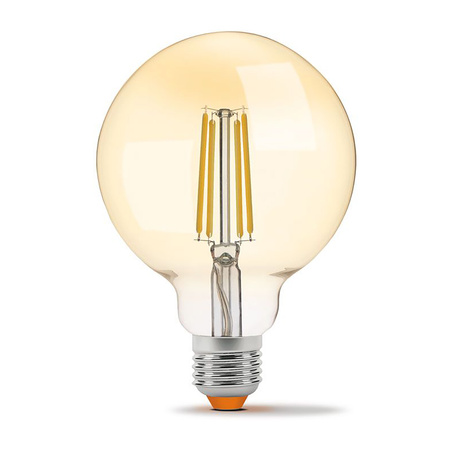 Żarówka LED E27 G95 7W = 53W 700lm 2200K Ciepła Amber Filament Ściemnialna 360° VIDEX