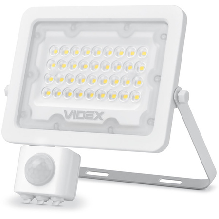 Naświetlacz LED 30W 2700lm 5000K IP65 Biały z czujnikiem ruchu i zmierzchu VIDEX LUCA