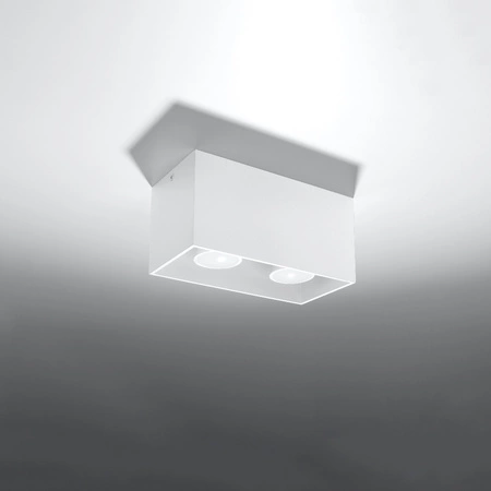 Lampa Sufitowa Oprawa Natynkowa 2x GU10 Prostokątna Biała Nowoczesna Quad Sollux
