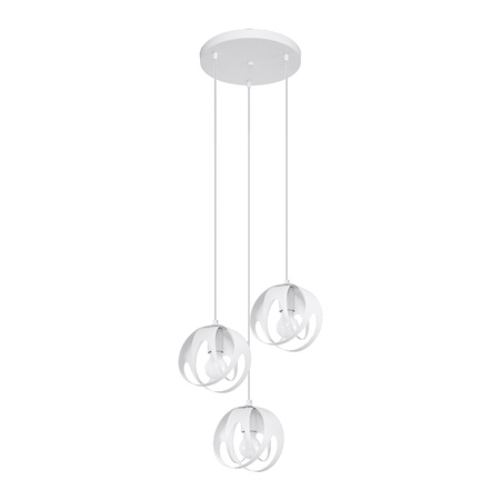Lampa Sufitowa Wisząca Zwis 3x E27 Kulista Biała Nowoczesna Tulos Sollux