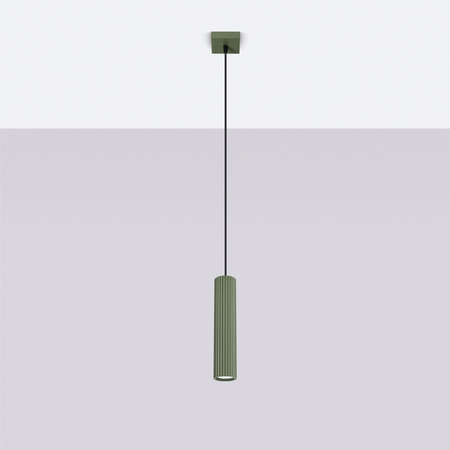 Lampa Wisząca Sufitowa Zwis Tuba Spot 1x GU10 Oliwkowa Karbon Deep Space SL.1611 Sollux