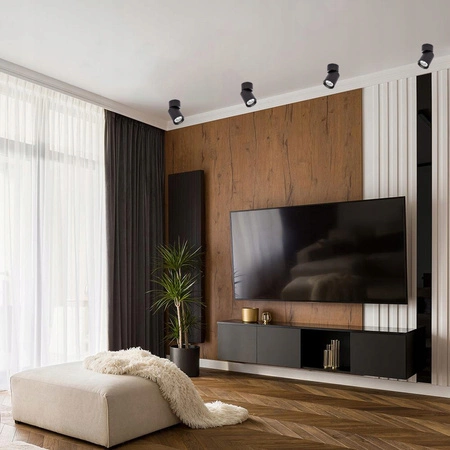 Lampa Sufitowa Ścienna TIMO Kinkiet Reflektor Oprawa Halogenowa Ruchoma 1xGU10 Czarny LVT