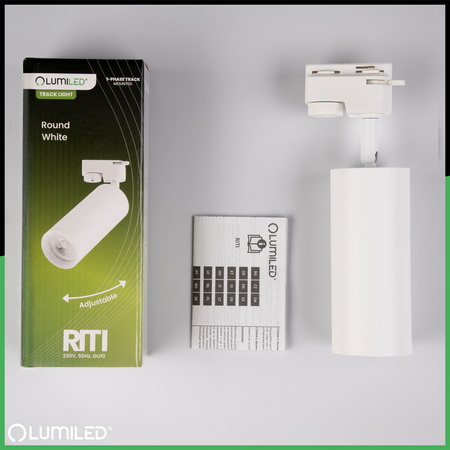 Reflektor Szynowy GU10 Biały RITI Lampa do Szynoprzewodów Jednofazowych LUMILED