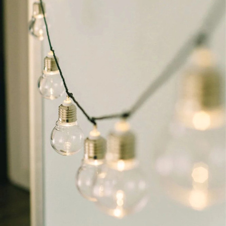 Girlanda Solarna Ogrodowa Zewnętrzna ozdobna Łańcuch Świetlny 2M 10x ŻARÓWEK LED