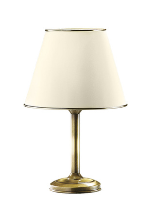 Lampa Stołowa CLASSIC E27 Biurkowa Nocna 56cm Abażur Klasyczna Ecru Antyczne Złoto Jupiter