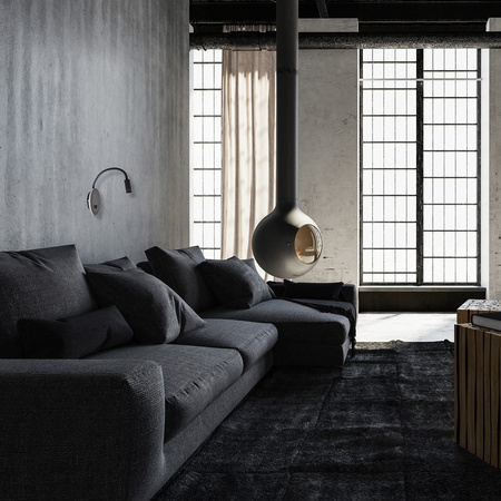 Lampka nocna ścienna LED USB czarna 8W +2W MiLAGRO BASE