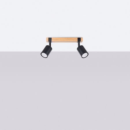Lampa Sufitowa Oprawa Natynkowa SPOT TUBA Reflektor 2x GU10 Tubularna Czarna Brązowa Skandynawska Fager Sollux