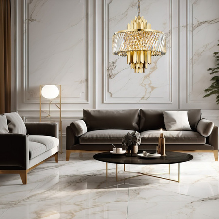 Lampa Sufitowa Żyrandol MARGOT Złota 9xE14 Milagro