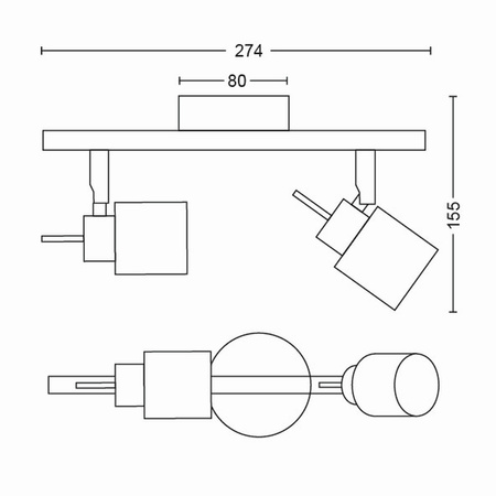 Lampa Sufitowa Reflektor Natynkowy 2x GU10 Biała Meranti Philips