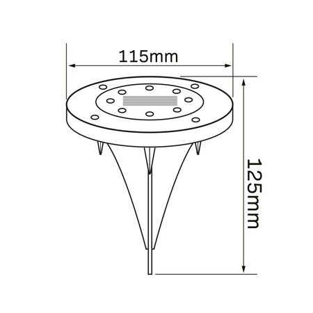 Lampa Solarna Punktowa Spot Srebrna IP44 z Czujnikiem Zmierzchu Solly Sanico Goldlux