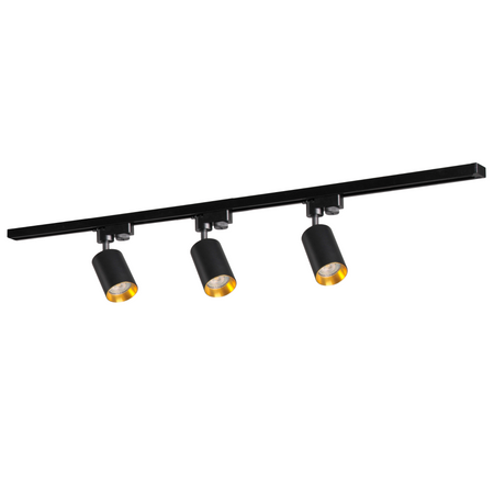 Zestaw Szynowy Szynoprzewód Szyna Listwa 1-Fazowa + 3x Reflektor GU10 Czarna MARIBEL Sanico Goldlux