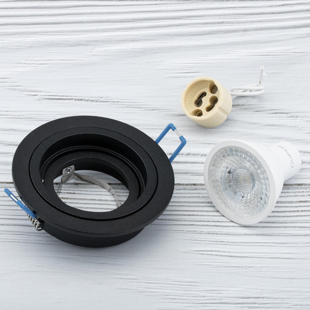 Oprawa HALOGENOWA Podtynkowa Ruchoma GU10 MR16 Okrągła Czarna CASSIO LUMILED