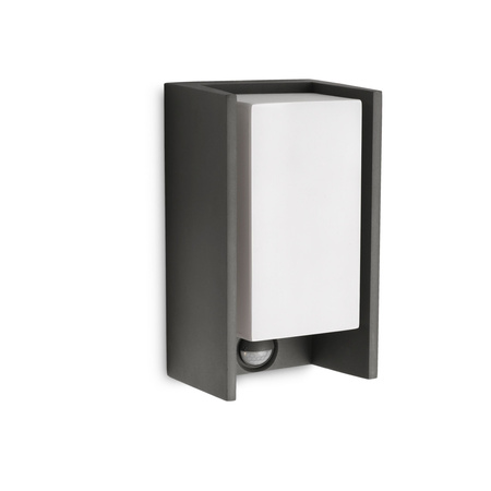 Kinkiet Ogrodowy Lampa Elewacyjna Zewnętrzna E27 IP44 z Czujnikiem Ruchu i Zmierzchu Antracyt Bridge Philips