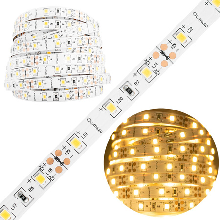 Taśma LED Pasek 12V 240W 3000LED 2835 Ciepła 8mm Rolka 50m