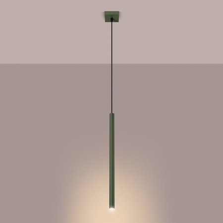 Lampa Wisząca Sufitowa Zwis Tuba Spot 1x G9 Oliwkowa Pastelo Ocean Green SL.1518 Sollux