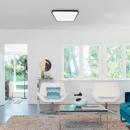 Plafon LED Lampa Sufitowa Natynkowa Czarny kwadratowy FABIO 23W 37 cm 4000K Milagro