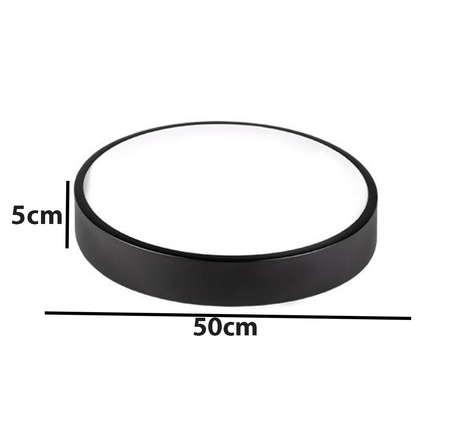 Plafon LED Lampa Sufitowa Ścienna Oprawa Okrągła 3960 lm 50W 4000K IP22 Czarna
