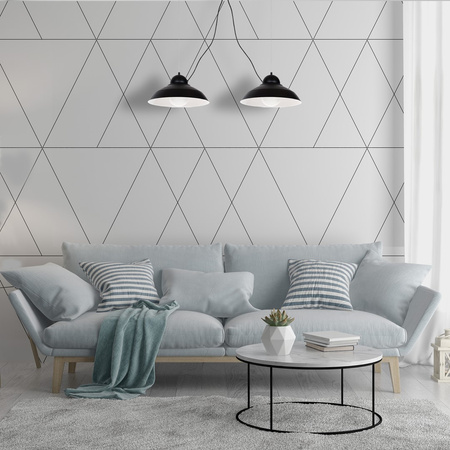Lampa wisząca GUSTAV 2xE27 Minimalistyczny Klosz Oryginalne Zawiesie Czarna MLP4814 Milagro Metal