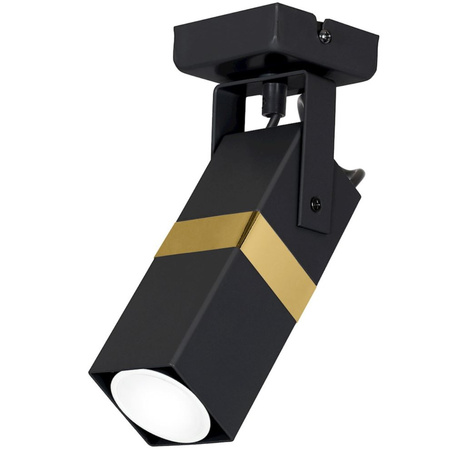 Lampa sufitowa ścienna Kinkiet 1x GU10 Spot Loft Czarny + Złoty VIDAR Milagro
