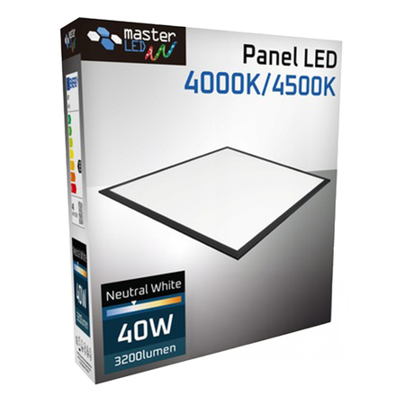 Panel LED Oprawa Sufitowa 40W 3200lm 4000K Neutralny Podwieszany Kwadratowy Czarny Lumio Masterled