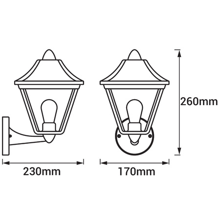 Lampa Ogrodowa Zewnętrzna Kinkiet Elewacyjny LED E27 IP44 Czarny Endura Ledvance