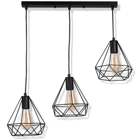 Lampa wisząca sufitowa VIGO P IL MIO geometryczna ZWIS druciana w stylu loft 3x E27 GOLDLUX (Polux)