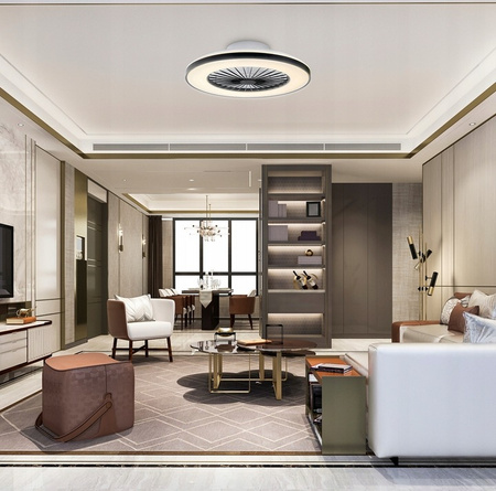 Plafon LED Lampa Sufitowa z Wentylatorem 55W 3000K-5000K z Pilotem