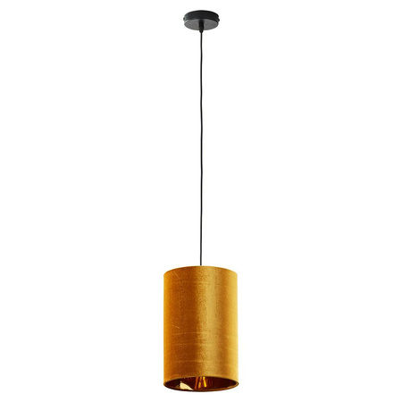 Lampa Sufitowa Wisząca TERCINO ORANGE Zwis Welurowy Abażur Czarno-Miodowa Elegancka E27 6120 TK Lighting