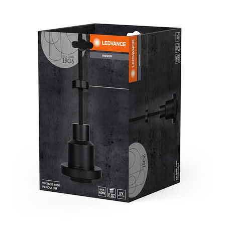 Lampa Wisząca Zawiesie z Oprawką E27 20cm Aluminium Czarna Vintage PenduLum LEDVANCE