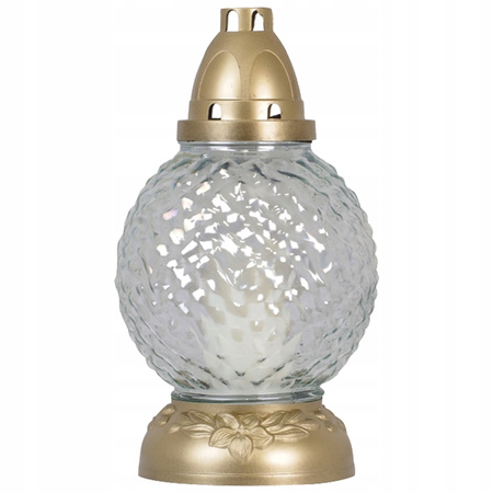 6x Znicz Szklany na Wkład 28h Całoroczny na Grób 24,5cm