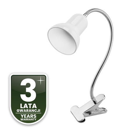 Lampka Biurkowa Stołowa Regulowana DONA Szkolna Nocna E27 Klips Biała LUMILED