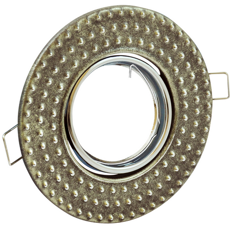 Oprawa sufitowa podtynkowa metalowa Fobos 7807 GOLDLUX (Polux) okrągła srebrna + gniazdo MR16