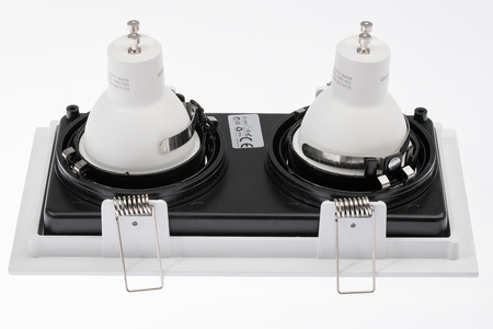 Oprawa HALOGENOWA GEMINUS Podtynkowa Ruchoma KWADRAT Biała 2x GU10