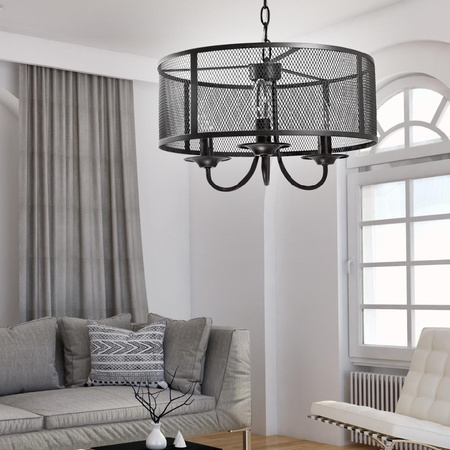 Lampa Sufitowa Wisząca Zwis 3x E14 Czarna Soho Sanico Goldlux