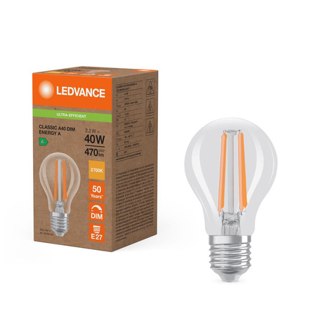 Żarówka LED E27 A60 2.2W = 40W 470lm 2700K Ciepła 320° Ściemnialna Ledvance