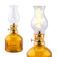 Lampa Naftowa Ogrodowa Bursztynowa 19cm z Knotem
