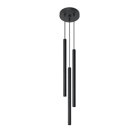 Lampa Sufitowa Wisząca Tuba 3x G9 Zwis Tubularna Czarna Nowoczesna Pastelo Sollux