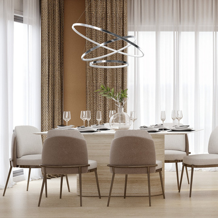 Lampa Wisząca Sufitowa ROTONDA Chrom 93W LED Milagro