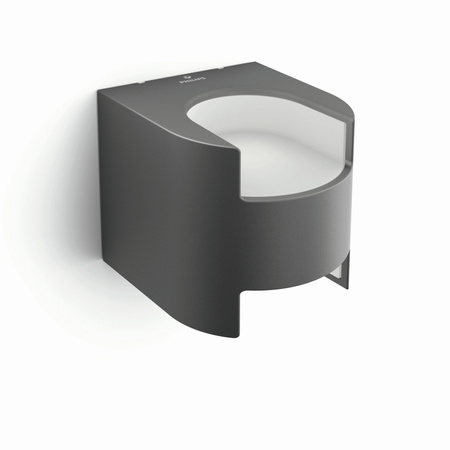 Kinkiet Ogrodowy Lampa Elewacyjna Zewnętrzna LED 9W 800lm 2700K IP44 Antracyt Grass Philips