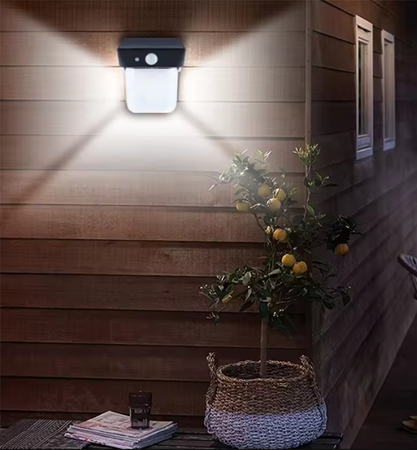 Lampa LED Solarna Ogrodowa Elewacyjna Kinkiet 4000K IP54 Czujnik Ruchu i Zmierzchu