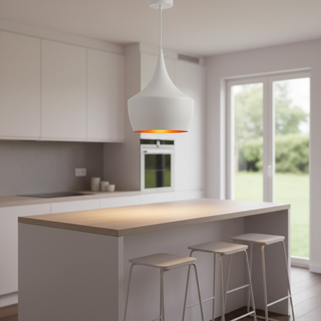 Lampa Wisząca Sufitowa Żyrandol IL MIO MODERN P-306B E27 Biało-Złota - GOLDLUX (Polux)