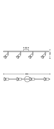 Lampa Sufitowa Reflektor 4x GU10 nikiel Limbali Philips